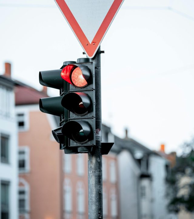 A Close-Up Shot of a Traffic Light